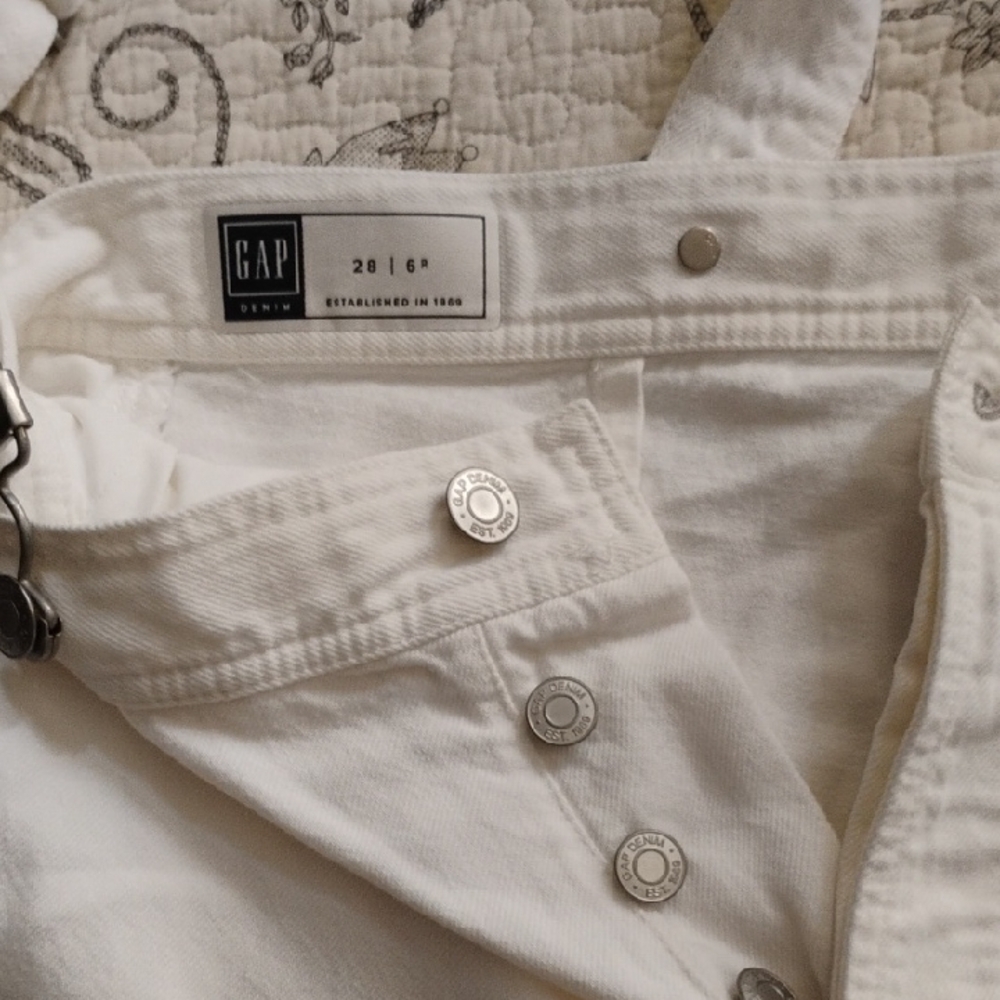 GAP Classic White Denim Overalls